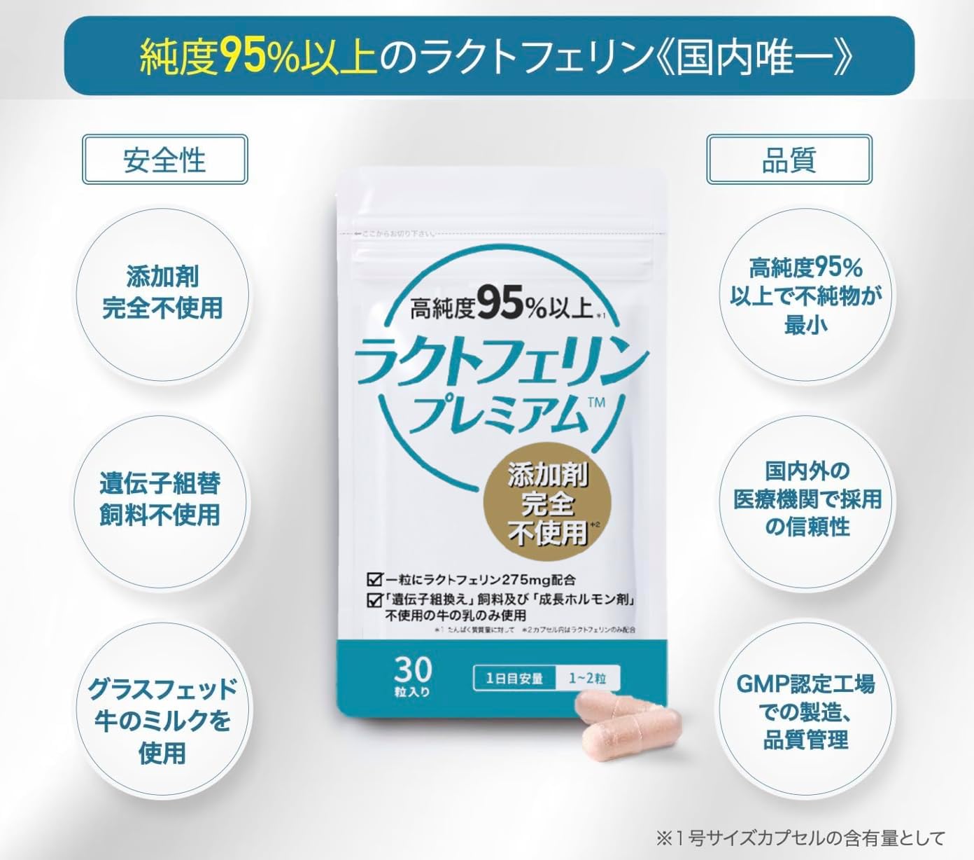 Lactoferrin Completely Additive-Free, Purity Over 95%, Enteric-Soluble Capsule Adopted, Handled by Medical Institutions Nationwide, GMO Feed & Growth Hormone Free