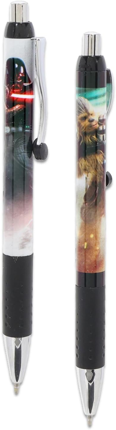 Star Wars Juego de bolígrafos – Paquete de 2 bolígrafos con Darth Vader, Han Solo, Chewbacca y más | Suministros escolares y de oficina de Star Wars