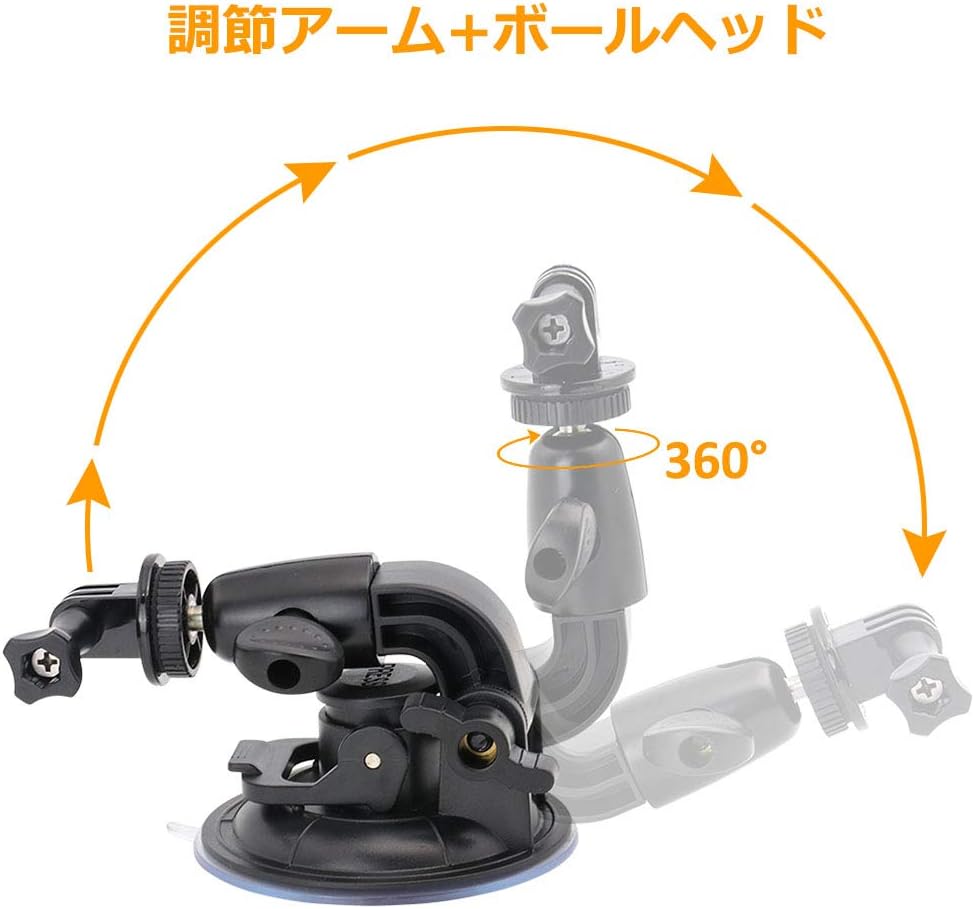 EXSHOW Large Suction Cup Mount for SLR Cameras Adhesive Sticky Pad with Safety Tether Compatible with Canon,Nikon,Olympus,Sony,Ricoh,Panasonic,Fuji,Transcend Japan,ELECOM