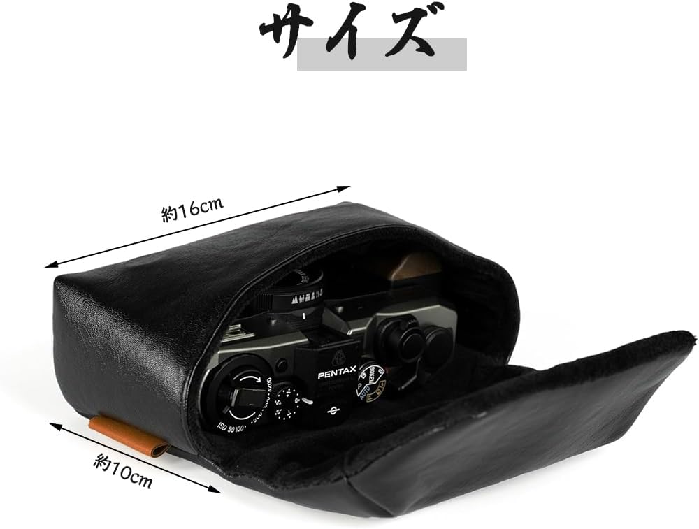 BOCAIDHK Digital Camera Storage Pouch PU Leather Digital Camera Bag for SONY RX100 / M2 / M3 / HX7 / HX9 / WX500 / Canon G7X / G7II / G9X / G9II /RICOH GR/GR II with Magnetic Closure, Black, 无