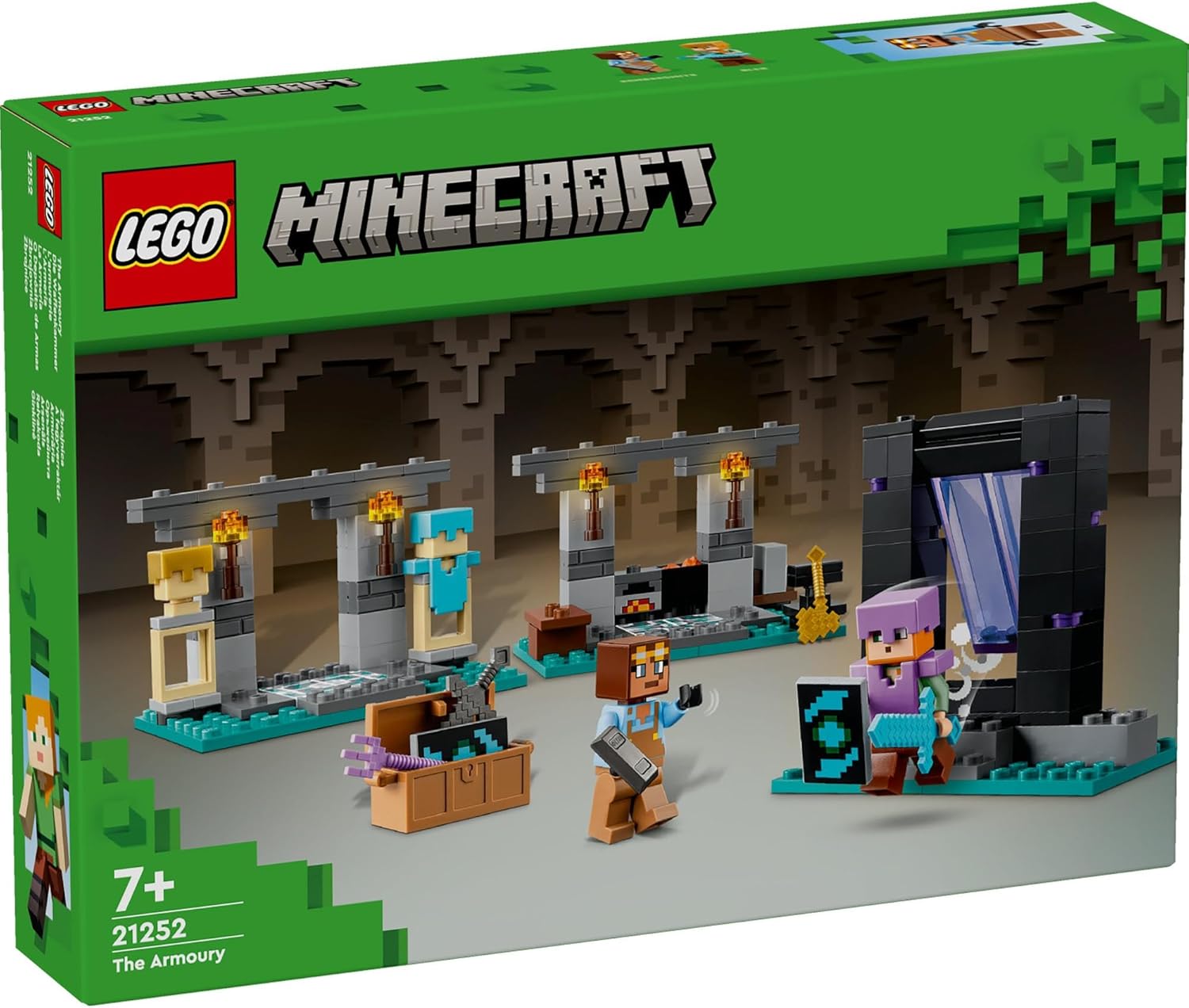 LEGO Minecraft 21252 The Armory Minecraft Toy for Kids, Elementary School Students, Toys, Great as Gift, Lego Blocks, Unisex, Ages 6 to 9
