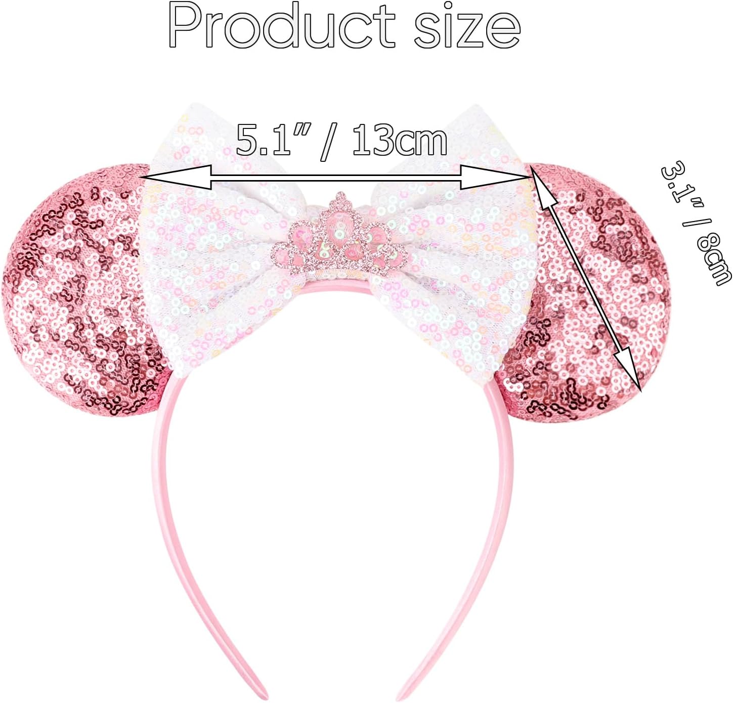 DRESHOW Mouse Ears Bow Sequins Party Decoration Cosplay Costume for Girls and Women