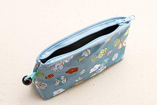 Kyoto Geimidou Nishijin Textile High-grade Gold Brocade Cosmetic Pouch, Japanese Pattern, Made in Japan, beige 05