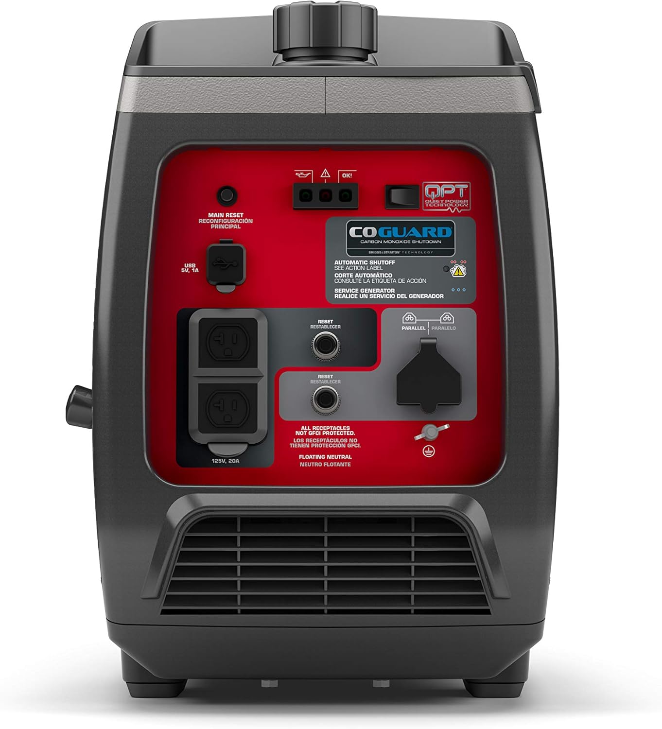 Briggs & Stratton P2400 PowerSmart Series Inverter Generator with Silent Power Technology and CO Guard 2400 Start Watts, 1800 Running Watts, Black (030758)