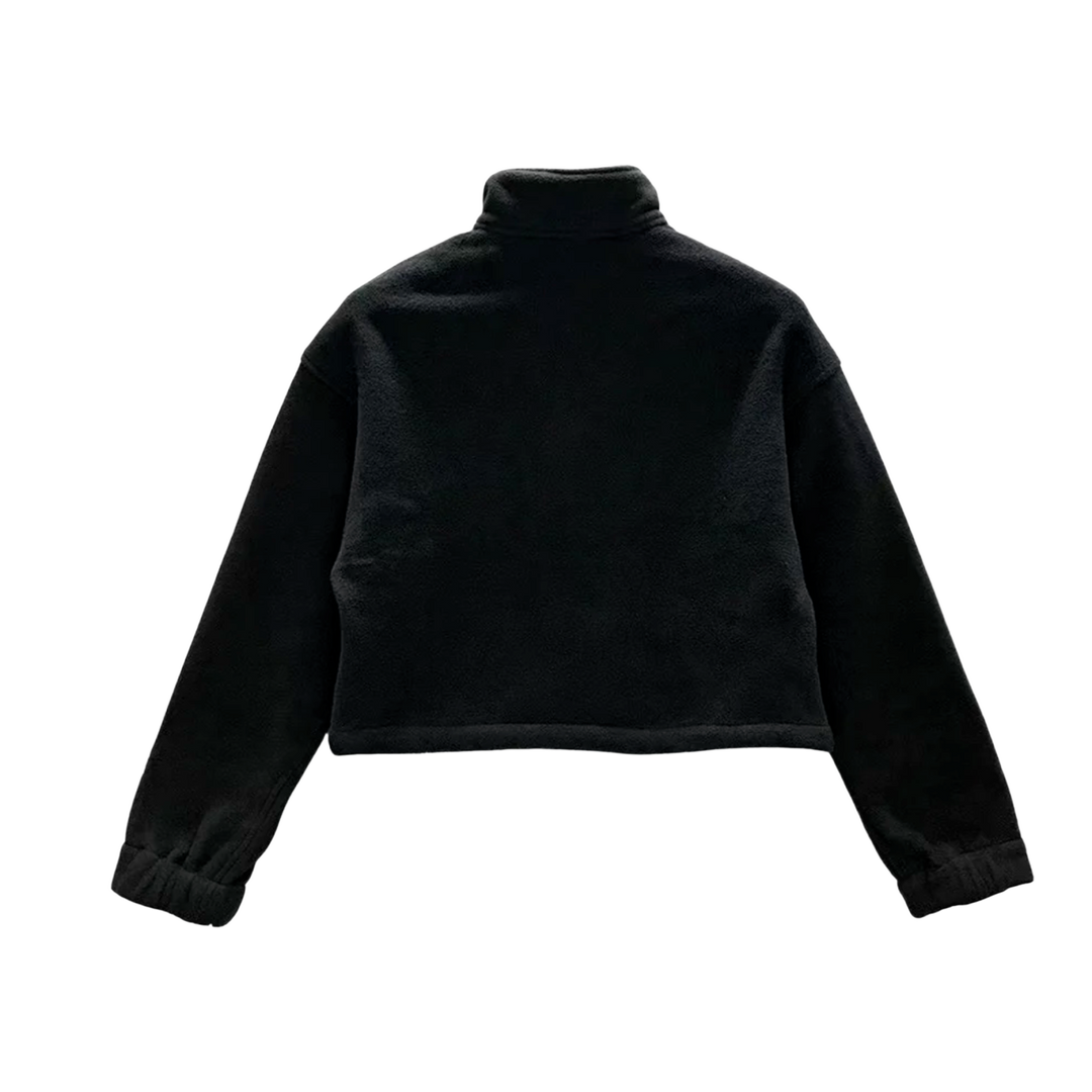 CHROME HEARTS 'HORSESHOE' FLEECE HALF ZIP CROPPED SWEATSHIRT