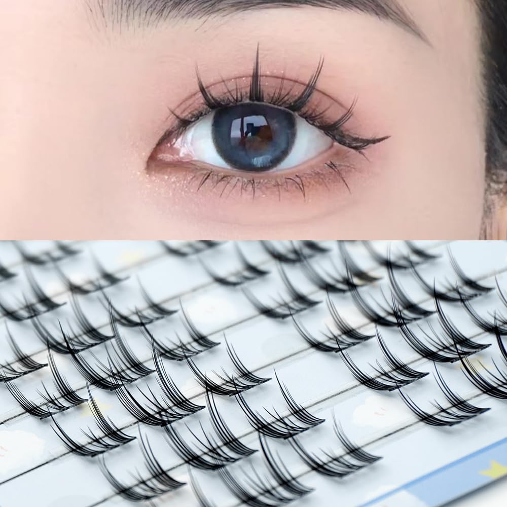 LASHIDOL Large Capacity Partial False Eyelashes, Partial False Eyelashes, False Eyelashes, Parts, False Eyelashes, Natural, False Eyelashes, Non-Barred False Eyelashes (10rows-CatElf)