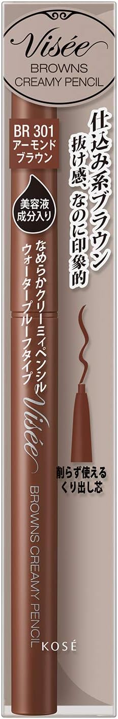 Visee Riche Browns Creamy Pencil Eyeliner Unscented BR301 Almond Brown 0.1g (x1)
