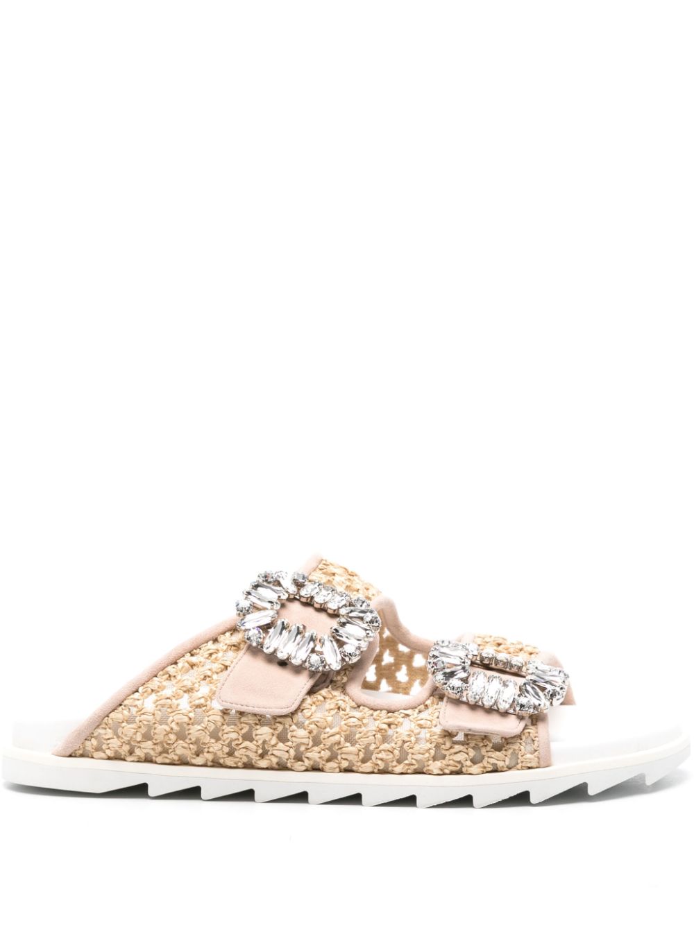 Roger Roger Vivier Slidy Viv Raffia Sandals - Image 2