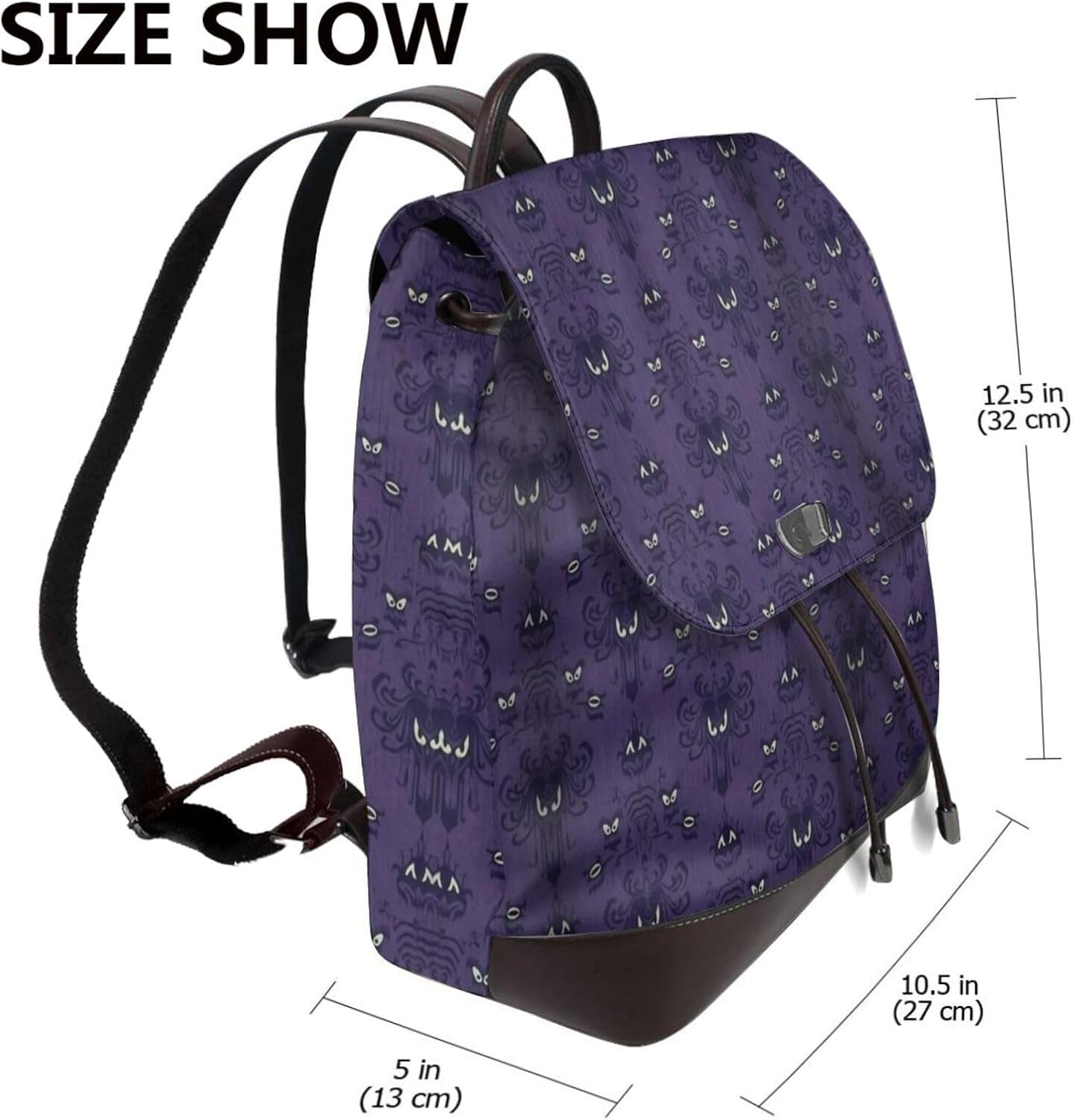 Haunted Mansion - Mochila para mujer, de cuero, a la moda, lindas mochilas pequeñas, ligeras, informales, viajes, senderismo, mochila para laptop, mochila de hombro