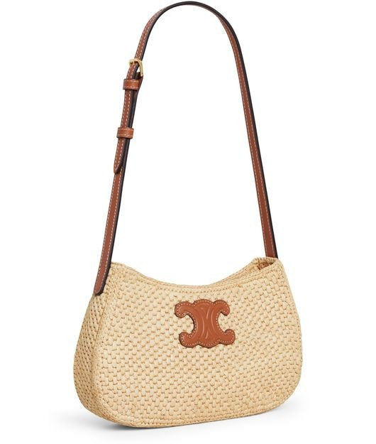 CELINE Medium Tilly bag in raffia and calfskin - Image 2