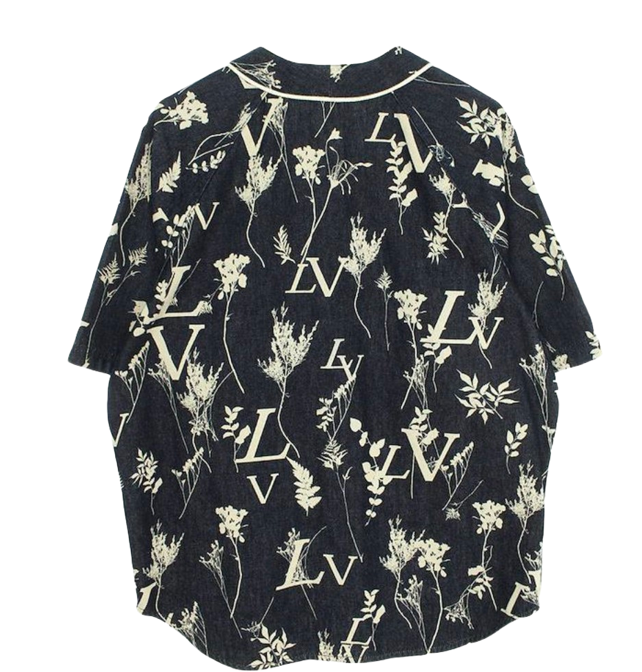 LOUIS VUITTON 'LEAF' DENIM SHORT SLEEVE SHIRT