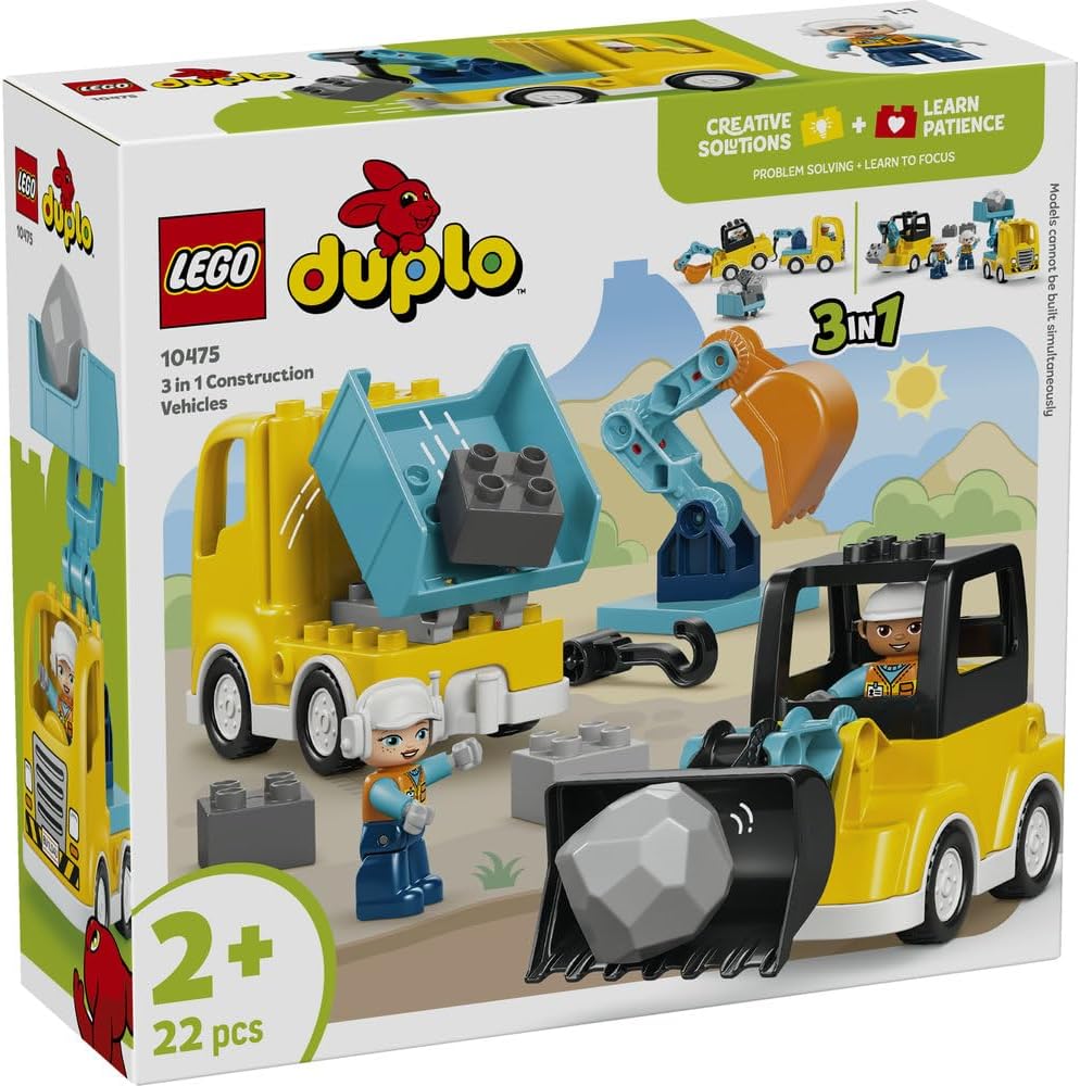 Lego 10475 Duplo 3 in 1 Toy Toy, Birthday, Present, Blocks, Educational, Boys, Girls, Kids, 1 1/2 Years, 2 and 4 Years, Infants, Vehicles, Cars, Mini Car, Interior Decoration, Stylish