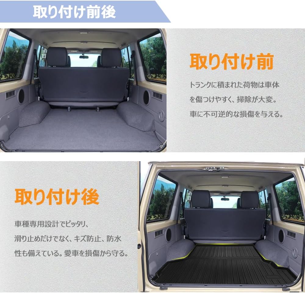 Car Luggage Mat, Foldable, Toyota Land Cruiser 70 Series, GDJ Series (November 2023 - Present), Designed for Vehicles, Trunk Door, Trunk Mat, Luggage Cover, Waterproof, Scratch-Resistant,