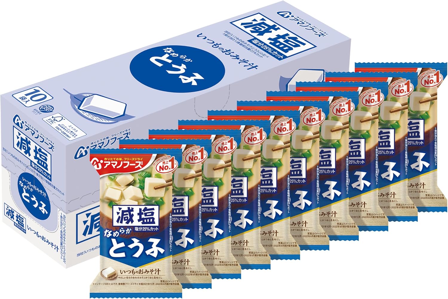 Asahi Group Foods Amano Foods Salt Reducing Normal Miso Soup Tofu x 10 Bags