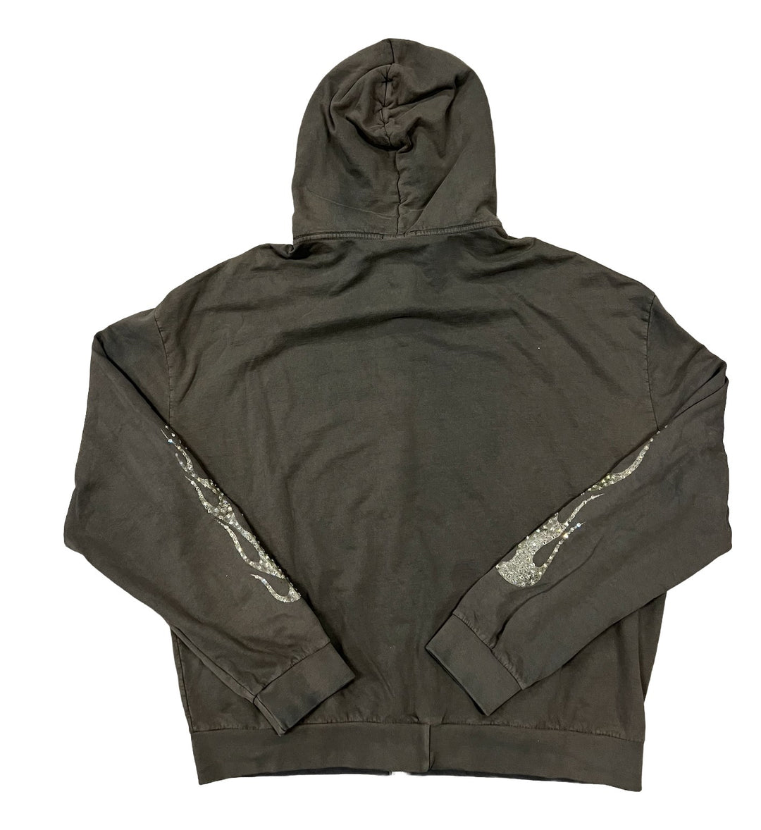 BOSSI 'OLIVE AND CHAMPAGNE' RHINESTONE ZIP-UP