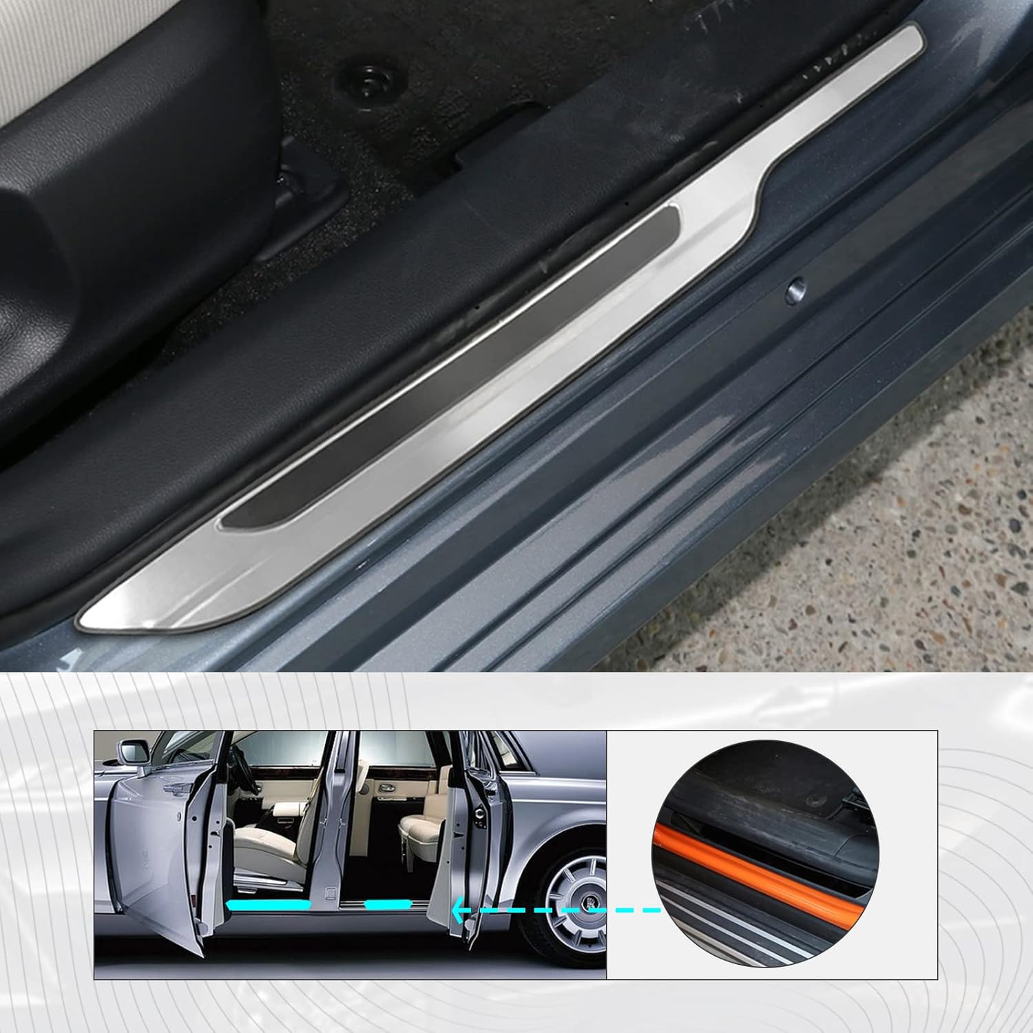 HUAHAO New Model Toyota Corolla Sports Dedicated Scuff Plate Side Step Guard Side Step Toyota Accessories Corolla Sports Stainless Steel Material Mirror Finish Car Side Steps Scratch Resistant Stain