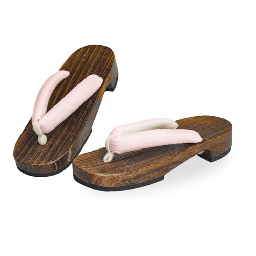 Amemari Women's Yukata Clogs, Large Size, Yukata Clogs, Size 2L (9.4 - 10.2 inches (24.0 - 26.0 cm), Summer, Cotton Linen, Plain Thong, No Pain, Thick Thong, Fluffy Thong, Large Size, Wide, Women's