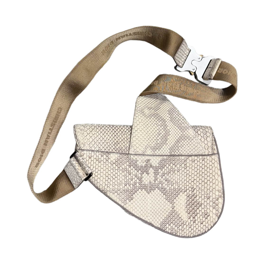 DIOR 'BEIGE' PYTHON SADDLE BAG