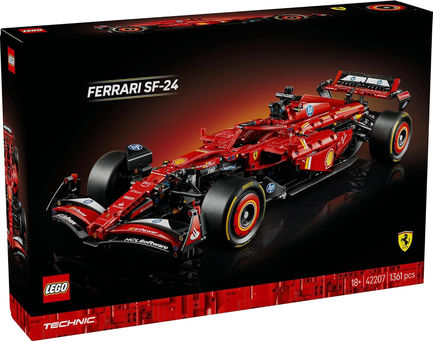 LEGO Technic, Ferrari SF-24 F1 Car Toy Toy Birthday Present Block Male Female Vehicle Car Mini Car 42207