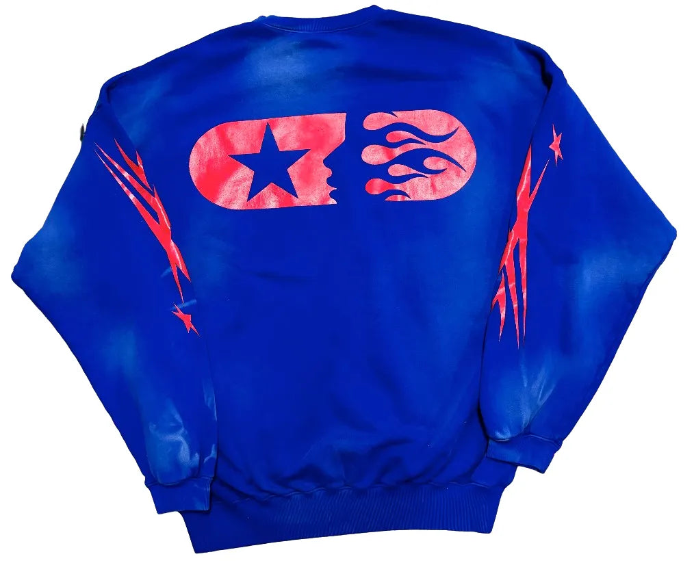 HELLSTAR SPORTS BLUE GEL CREWNECK