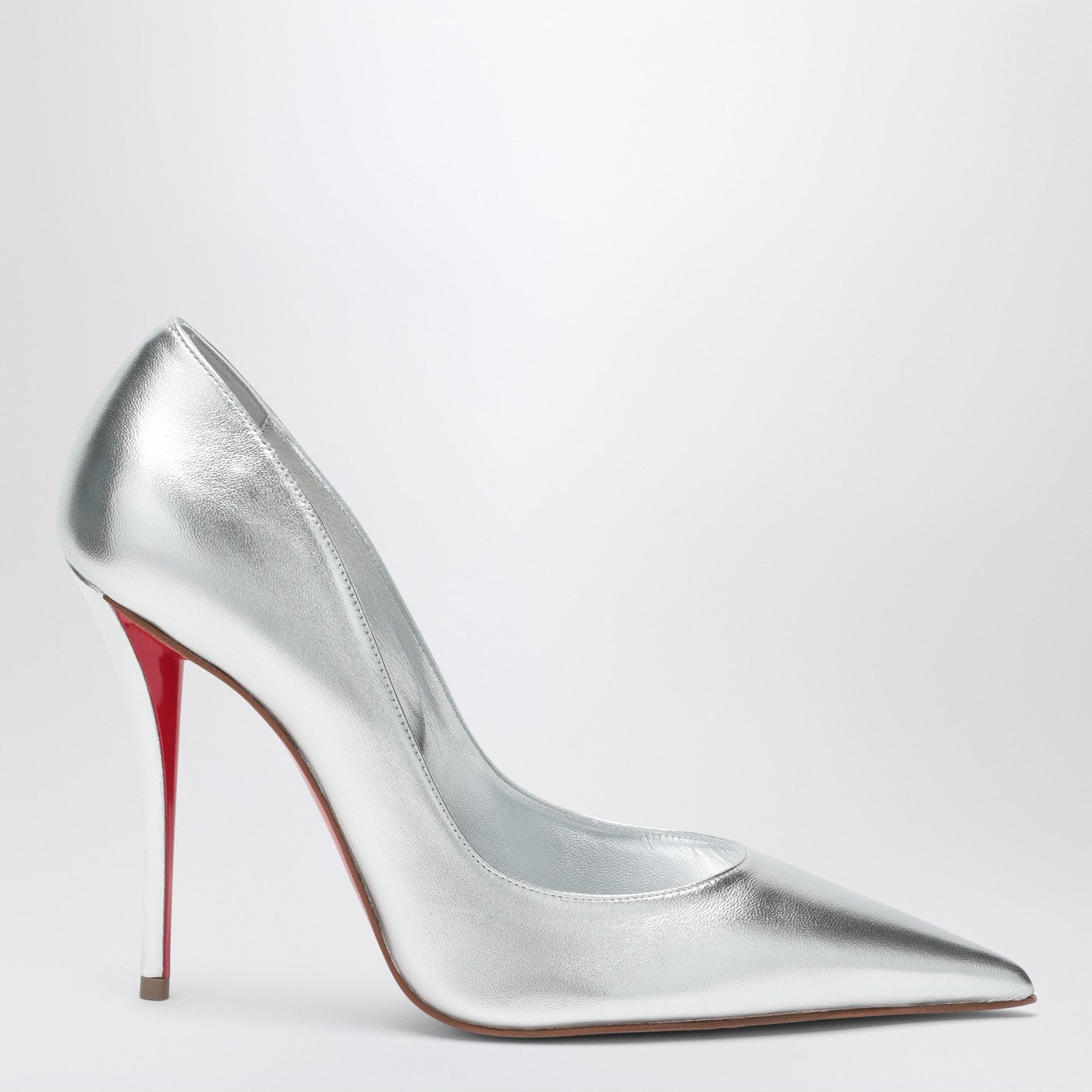 Christian Louboutin クリスチャンルブタン銀のラミネートナッパレザーのクリスチャンミスZポンプ - Image 2