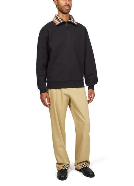 BURBERRY Check half-zip cotton sweatshirt - Image 2