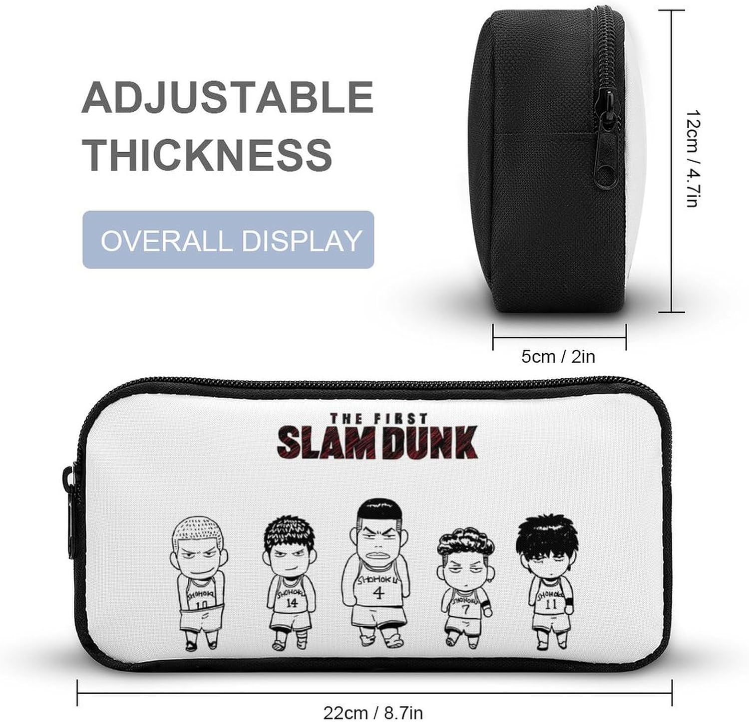 Slam Dunk Pencil Case, Large Capacity, Suitable for Anime Pencil Case, Youth Fashion Lightweight Pen Pouch, Cute Pencil Case, 8.7 x 4.7 x 2.0 inches (22 x 12 x 5 cm), style
