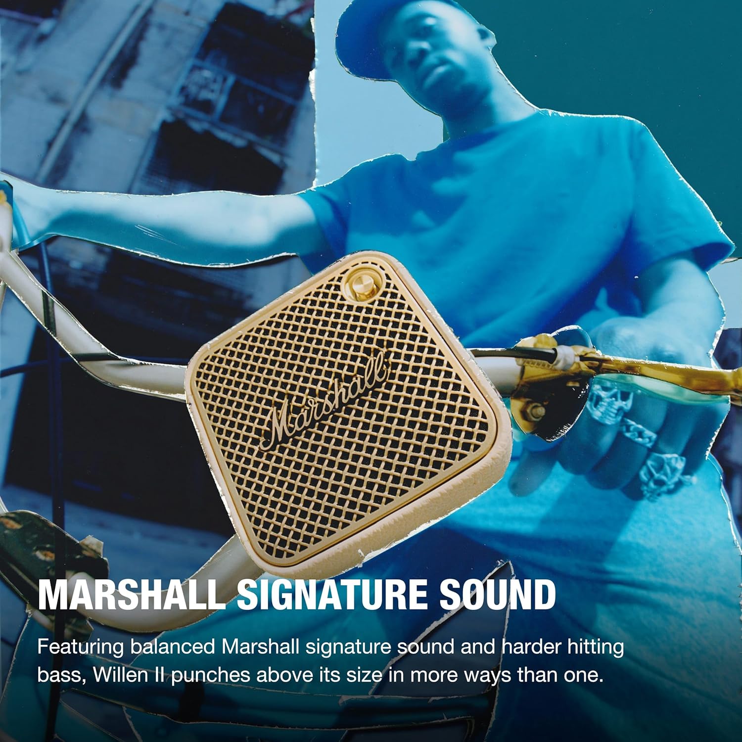 Marshall Willen II Wireless Portable Waterproof Speaker, Cream, 17 Hours of Continuous Playback, IP67 Waterproof, Ultra Compact, Rapid Charging