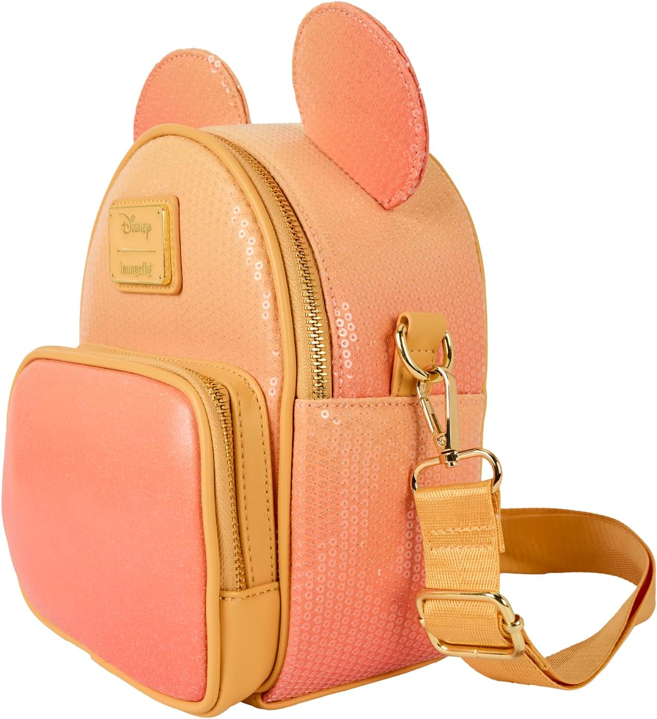 Mochila mini convertible con lentejuelas de glitter de Mickey Mouse de Loungefly y bolso cruzado