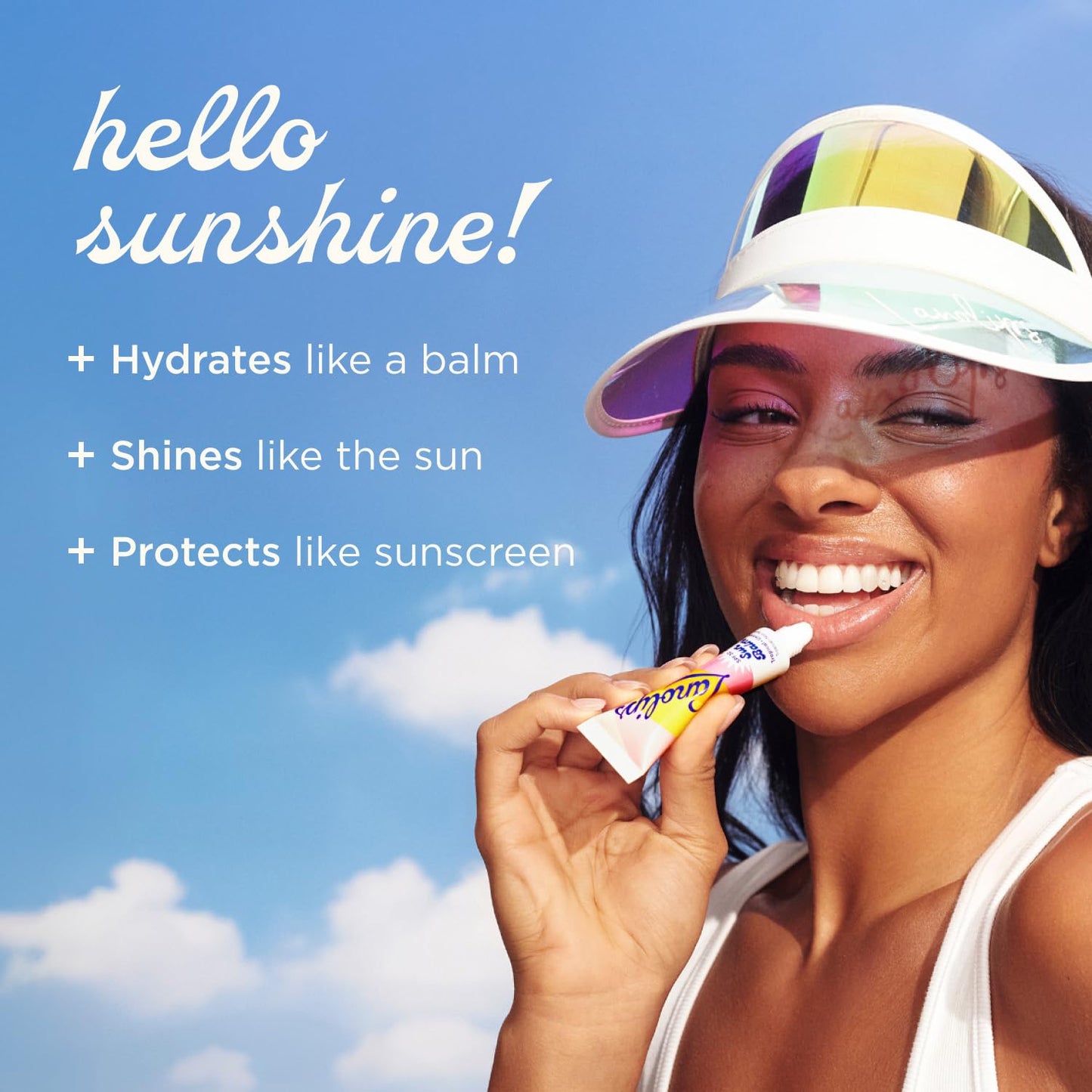 Lanolips Sun Balm Tropical SPF 30 - Hidratante labial de lanolina hidratante con aroma a piña, esenciales de playa y cuidado solar con protección UVA/UVB de amplio espectro, sin teñir (0.44 onzas)
