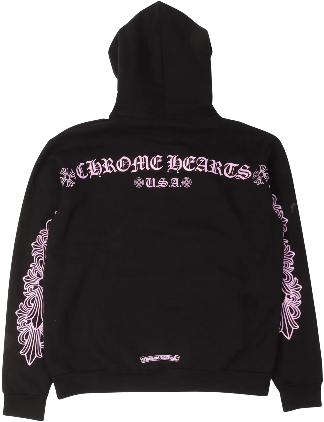 CHROME HEARTS FRIENDS AND FAMILY 'PINK' HORSESHOE LOGO HOODIE