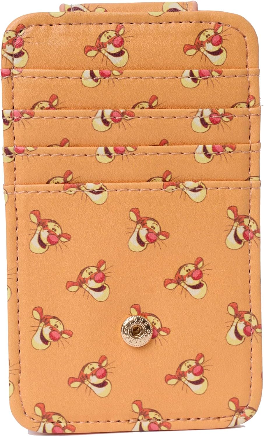 Disney Tarjetero para mujer, delgada, compacta, cartera, crédito, pequeño viaje a presión, Tigger Naranja, Tarjetero