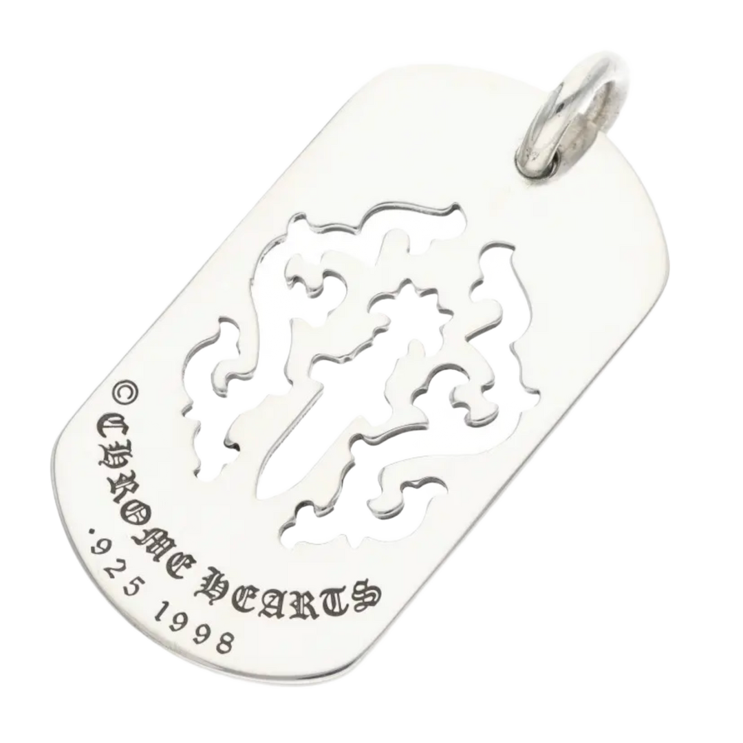 CHROME HEARTS 'DAGGER' SILVER DOG TAG PENDANT