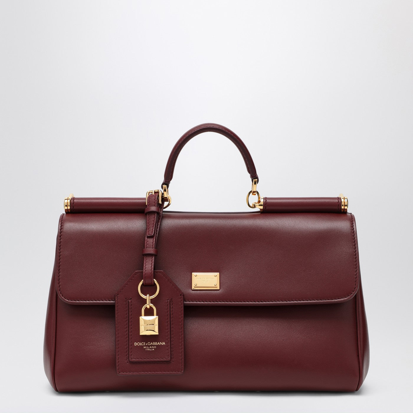 Dolce  Gabbana ドルチェ＆ガッバーナ私のシチリアハンドバッグバーガンディレザー - Image 2