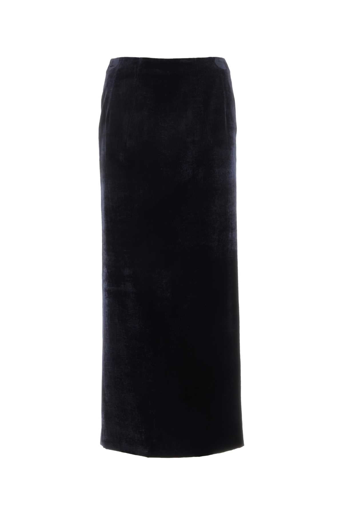 Fendi フェンディダークブルーベルベットスカート - Image 2