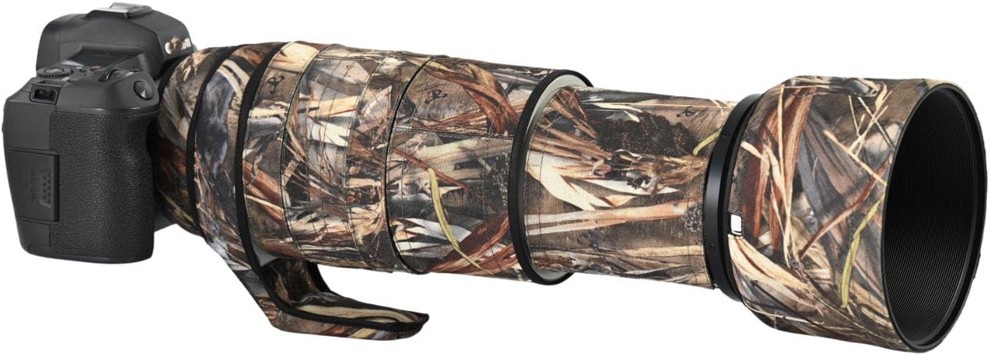 ROLANPRO Camouflage Lens Cover for Canon RF100-500mm F4.5-7.1 L IS USM Triple Layer Waterproof Telephoto Lens Camouflage Cover Color: Light Green Camo