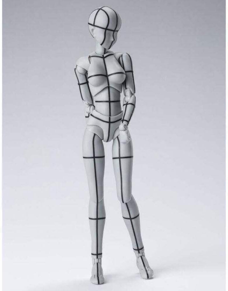 BANDAI SPIRITS S.H. Figuarts Body-chan -Wire Frame Gray Color Ver., Approx. 5.3 inches (135 mm), PVC & ABS Pre-painted Action Figure