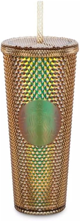 50th Anniversary Geometric Star SB - Vaso con popote dorado de 24 onzas, 400953769458