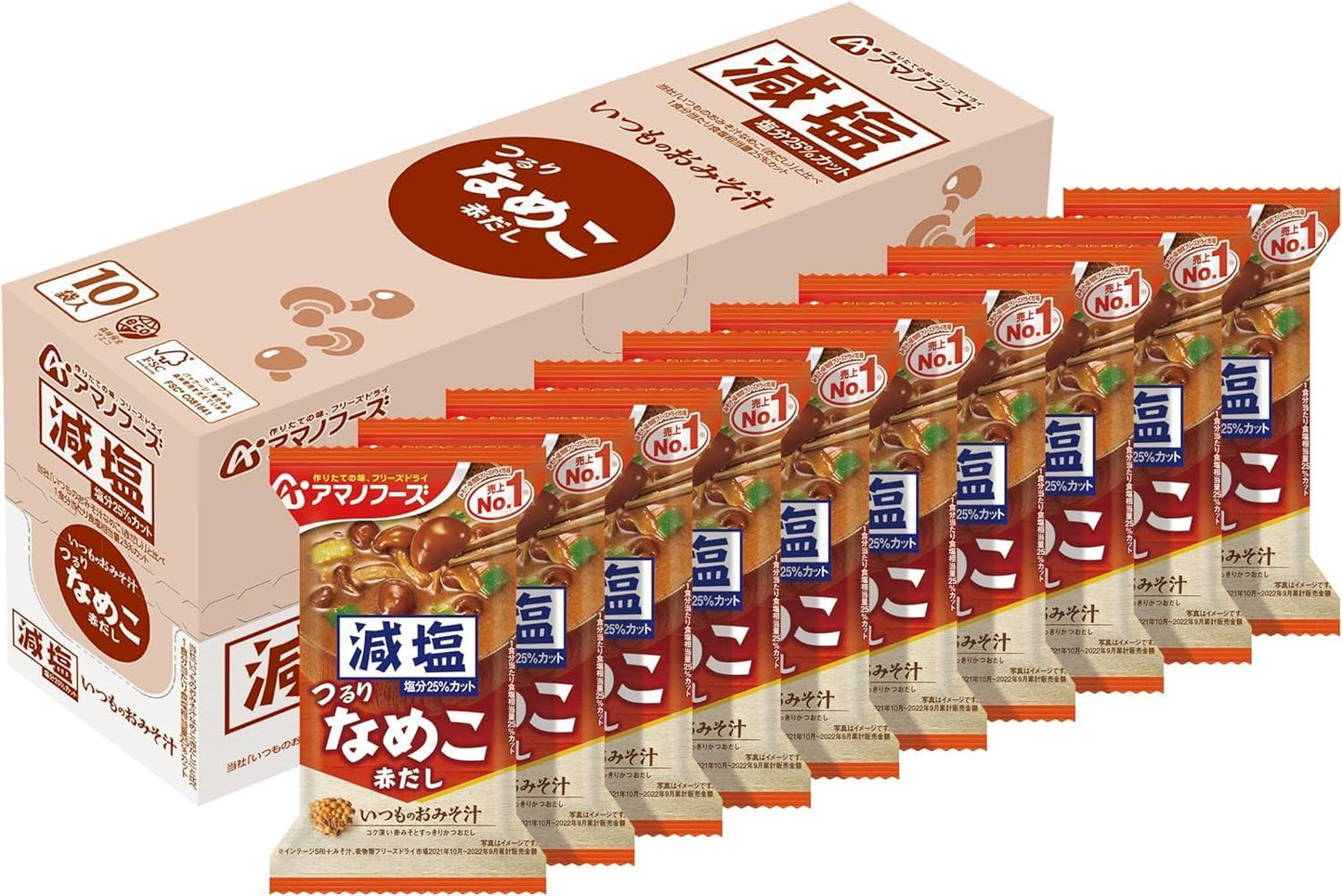Amano Foods Normal Miso Soup, Nameko, Red Soup, 0.3 oz (8 g), 30 Servings