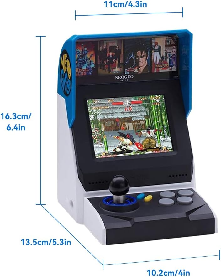 Neo Geoミニアーケードゲームコンソール、4.3インチディスプレイ、ジョイスティックとボタン