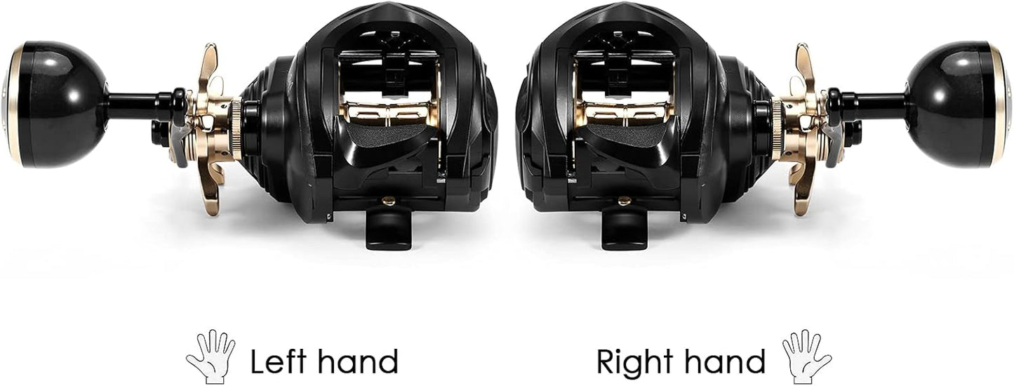 Carbon Fiber Baitcasting Reel 9+1BB Fishing Reel High Speed 6.3:1 Gear Ratio Magnetic Brake System Right Hand Baitcaster Reel