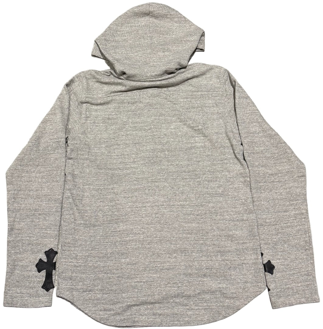CHROME HEARTS 'GREY' CROSS PATCH QUARTER ZIP HOODIE