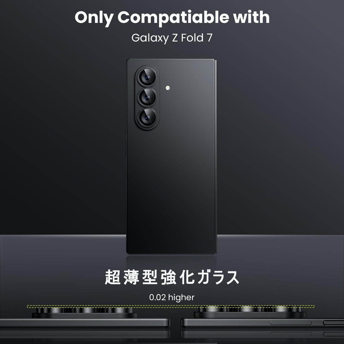 Hohotoon Galaxy Z Fold 7 Camera Protective Film Galaxy Z Fold 7 Camera Film SC-56F SCG34 Lens Cover Made of Aluminum Alloy +AR High Transmittance Tempered Glass 0.25mm Ultra Thin Lens Protective Case