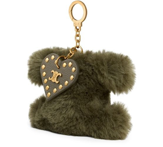 CELINE Triomphe pom-pom charm in shearling and calfskin - Image 2