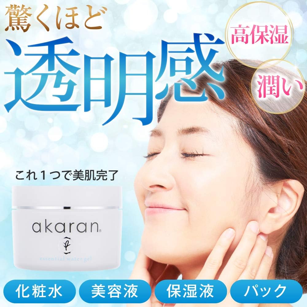 Akaran Essential Water Gel, 4.2 oz (120 g), Oil-Free Beauty Ingredient, Additive-Free, Highly Moisturizing, All-in-One for Sensitive Skin, Dry Skin
