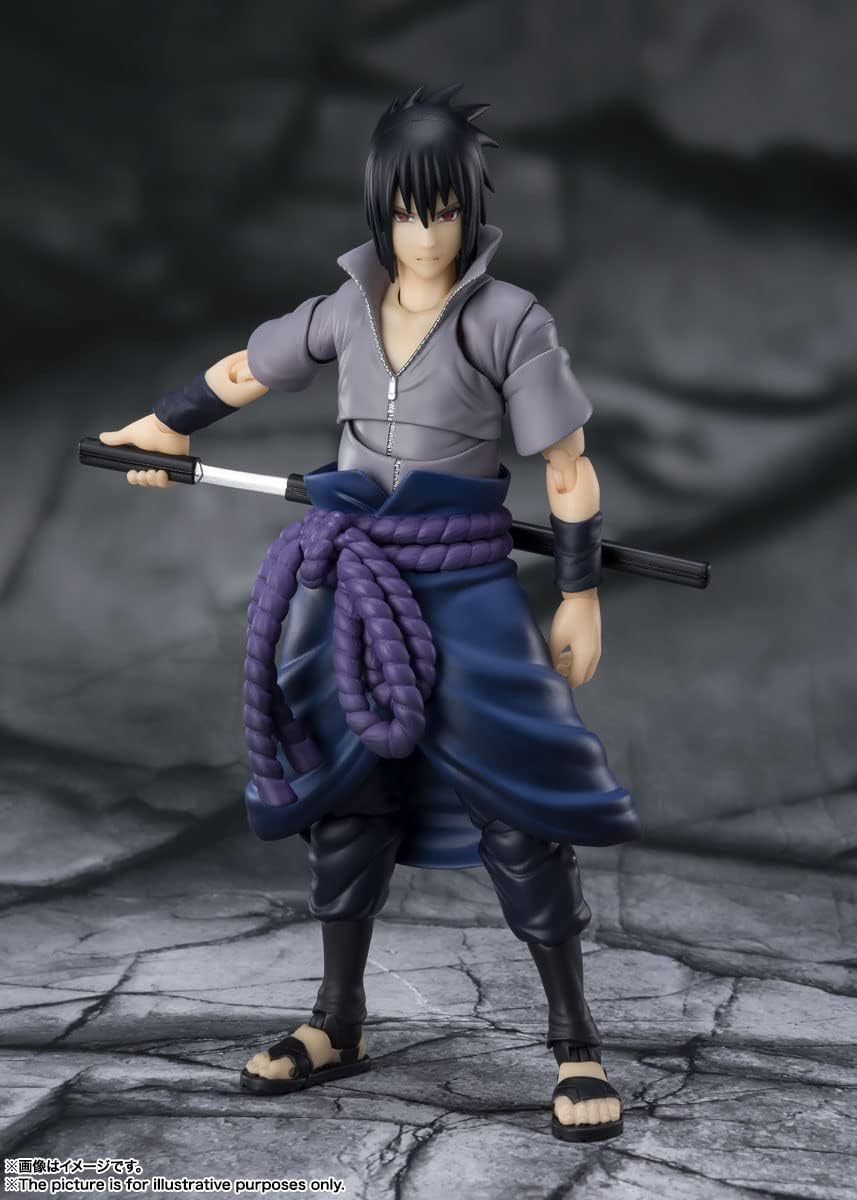 BANDAI SPIRITS S.H. Figuarts Naruto Shippuden, Sasuke Uchiha - All the Hatred Back - (Resale Version) Approx. 5.7 inches (145 mm), ABS & PVC Pre-painted Action Figure