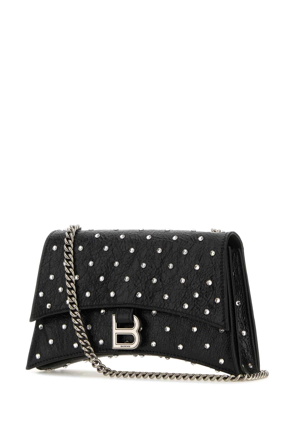Balenciaga バレンシアガブラックレザークラッシュ Xs ショルダーバッグ - Image 2