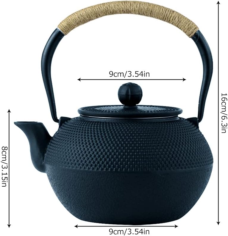 Fanaticalpurchasejp Iron Kettle, Nambu Ironware, Induction Compatible, Direct Flame, Kettle, Iron Pot, Ironware, Cast, Tea Ceremony Utensils, Iron Supplement, Traditional Craft (900ML)