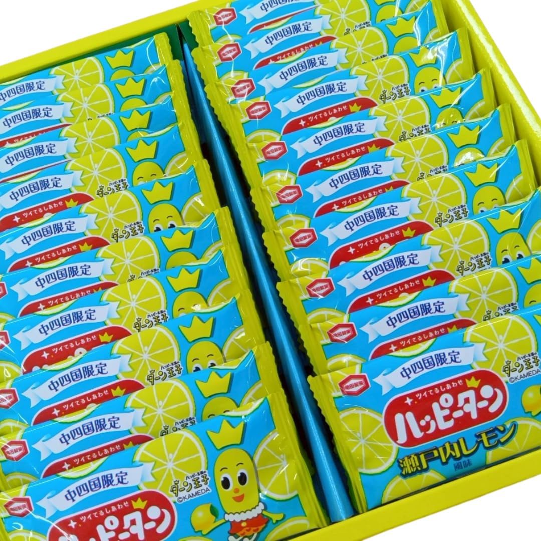 Happy Turn, Chugoku and Shikoku Limited Setouchi Lemon Flavor, 20 Pieces, 1 Piece, Includes Original Pocket Tissue