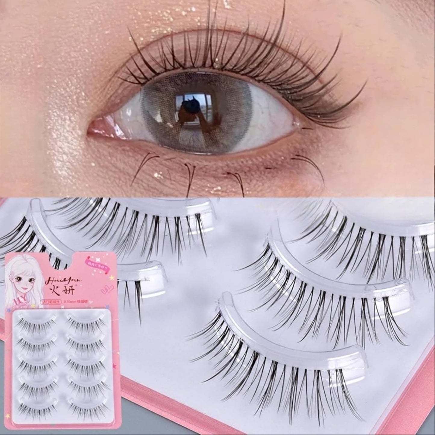 Transparent Skin, Natural Design, Fake Bare Skin Makeup, Airy Feeling False Eyelashes, Reusable, Everyday Lifelash-07#